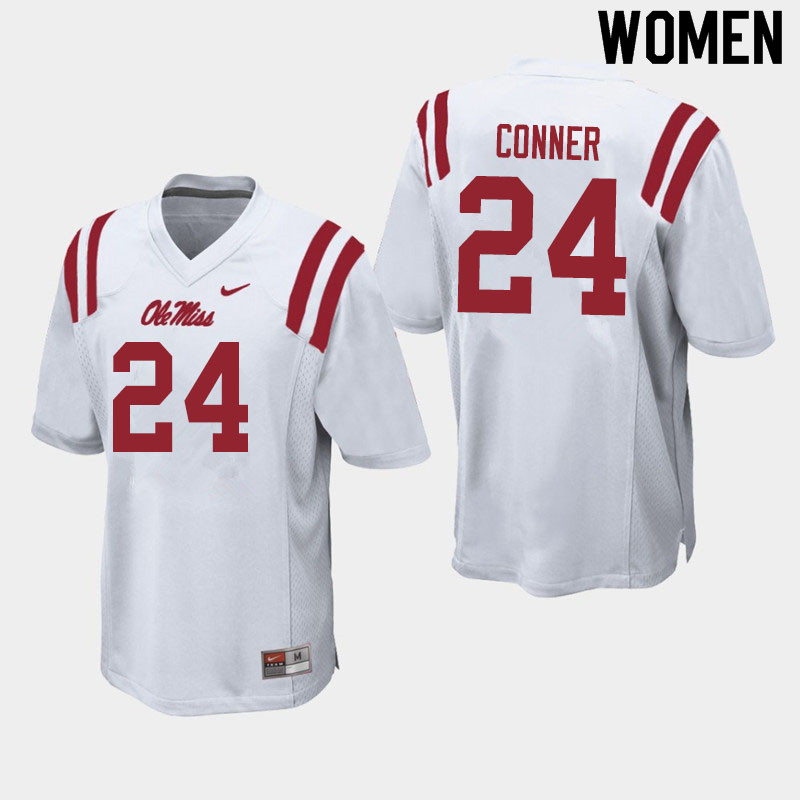 Snoop Conner Ole Miss Rebels NCAA Women's White #24 Stitched Limited College Football Jersey CFF7658WS